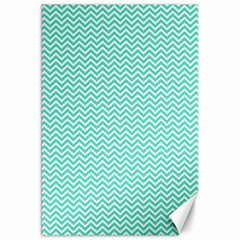 Tiffany Aqua Blue Chevron Zig Zag Canvas 20  X 30   by PodArtist