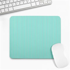 Classy Tiffany Aqua Blue Sailor Stripes Large Mousepads by PodArtist