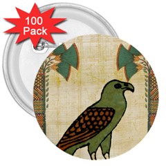 Egyptian Paper Papyrus Bird 3  Buttons (100 Pack)  by Celenk