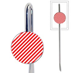 Christmas Red And White Candy Cane Stripes Book Mark by PodArtist