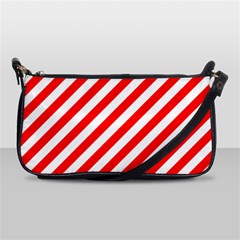 Christmas Red And White Candy Cane Stripes Shoulder Clutch Bags by PodArtist