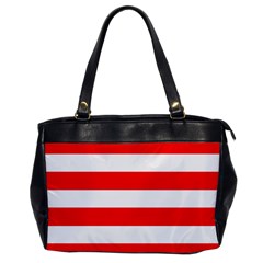 Christmas Red And White Cabana Stripes Office Handbags by PodArtist