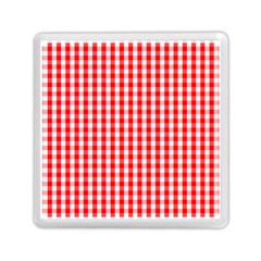 Large Christmas Red And White Gingham Check Plaid Memory Card Reader (square)  by PodArtist