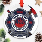 Hamburg, Minn Fire Dept Ornament (Round) Front