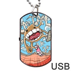 Illustration Characters Comics Draw Dog Tag Usb Flash (one Side) by Celenk