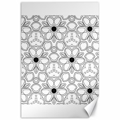 Pattern Zentangle Handdrawn Design Canvas 24  X 36  by Celenk