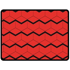 Red Box Pattern Fleece Blanket (large)  by berwies