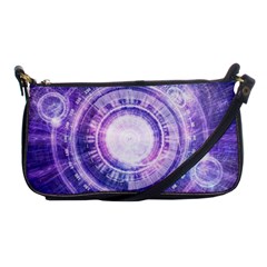 Blue Fractal Alchemy Hud For Bending Hyperspace Shoulder Clutch Bags by jayaprime