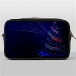 Christmas Tree Blue Stars Starry Night Lights Festive Elegant Toiletries Bags Front