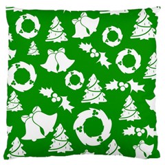 Green White Backdrop Background Card Christmas Standard Flano Cushion Case (one Side) by Celenk