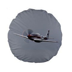 P-51 Mustang Flying Standard 15  Premium Flano Round Cushions by Ucco