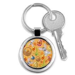 Easter Bunny And Egg Basket Key Chains (round)  by allthingseveryone