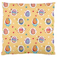 Fun Easter Eggs Large Flano Cushion Case (one Side) by allthingseveryone