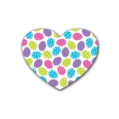 Polka Dot Easter Eggs Heart Coaster (4 Pack)  by allthingseveryone