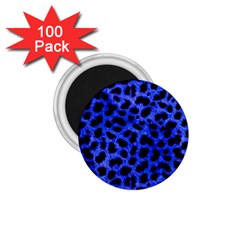 Blue Cheetah Print  1 75  Magnets (100 Pack)  by Bigfootshirtshop