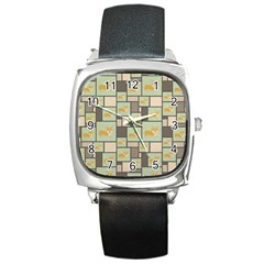 Quirky Corgi Kraft Present Gift Wrap Wrapping Paper Square Metal Watch by Celenk