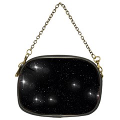 Starry Galaxy Night Black And White Stars Chain Purses (one Side)  by yoursparklingshop