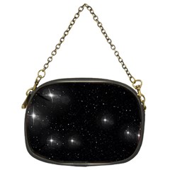 Starry Galaxy Night Black And White Stars Chain Purses (two Sides)  by yoursparklingshop