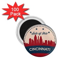 Retro Cincinnati Ohio Skyline 1 75  Magnets (100 Pack)  by Bigfootshirtshop