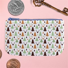 Reindeer Christmas Tree Jungle Art Large Coin Purse by patternstudio