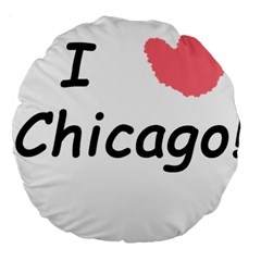 I Heart Chicago  Large 18  Premium Round Cushions by SeeChicago