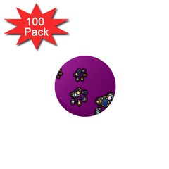 Footprints Paw Animal Track Foot 1  Mini Buttons (100 Pack)  by Celenk