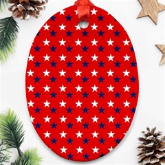 Patriotic Red White Blue Usa Ornament (oval) by Celenk