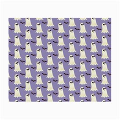 Bat And Ghost Halloween Lilac Paper Pattern Small Glasses Cloth (2-side) by Celenk