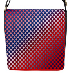 Dots Red White Blue Gradient Flap Messenger Bag (s) by Celenk