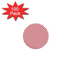 Sexy Red And White Polka Dot 1  Mini Buttons (100 Pack)  by PodArtist