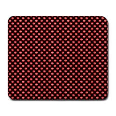 Sexy Red And Black Polka Dot Large Mousepads by PodArtist