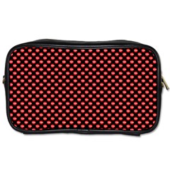 Sexy Red And Black Polka Dot Toiletries Bags 2-side by PodArtist