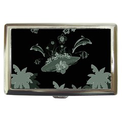 Surfboard With Dolphin, Flowers, Palm And Turtle Cigarette Money Cases by FantasyWorld7