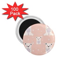 Cute Polar Bear Pattern 1 75  Magnets (100 Pack)  by Bigfootshirtshop