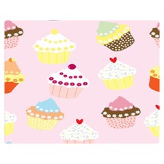 Cupcakes Wallpaper Paper Background Double Sided Flano Blanket (medium)  by Celenk