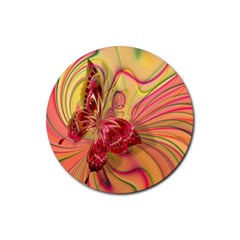 Arrangement Butterfly Aesthetics Rubber Coaster (round)  by Celenk