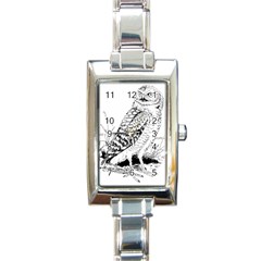 Animal Bird Forest Nature Owl Rectangle Italian Charm Watch by Celenk