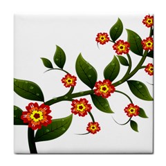 Flower Branch Nature Leaves Plant Tile Coasters by Celenk