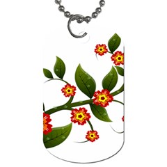 Flower Branch Nature Leaves Plant Dog Tag (one Side) by Celenk