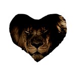 African Lion Mane Close Eyes Standard 16  Premium Heart Shape Cushions Back
