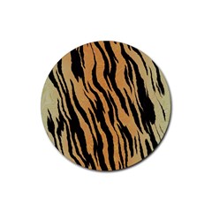 Animal Tiger Seamless Pattern Texture Background Rubber Coaster (round)  by BangZart