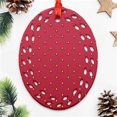 Strawberry Pattern Ornament (oval Filigree) by jumpercat