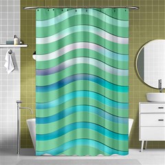 Abstract Digital Waves Background Shower Curtain 48  X 72  (small)  by BangZart