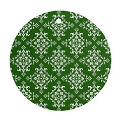 St Patrick S Day Damask Vintage Ornament (round) by BangZart