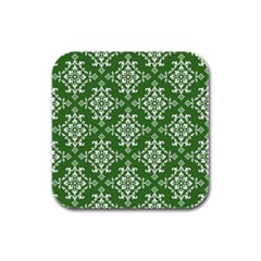 St Patrick S Day Damask Vintage Rubber Square Coaster (4 Pack)  by BangZart