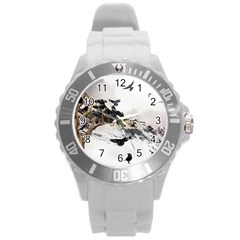 Birds Crows Black Ravens Wing Round Plastic Sport Watch (l) by BangZart