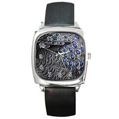 Feather Bird Bird Feather Nature Square Metal Watch by BangZart