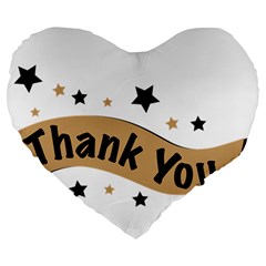 Thank You Lettering Thank You Ornament Banner Large 19  Premium Heart Shape Cushions by BangZart