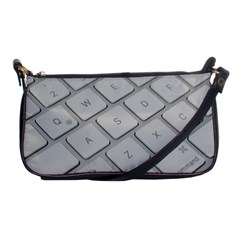 Keyboard Letters Key Print White Shoulder Clutch Bags by BangZart