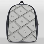 Keyboard Letters Key Print White School Bag (XL) Front